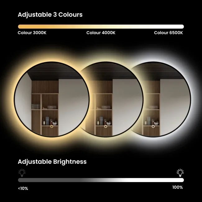 Nina Black Framed Backlit Illuminated LED Mirror 700x500mm