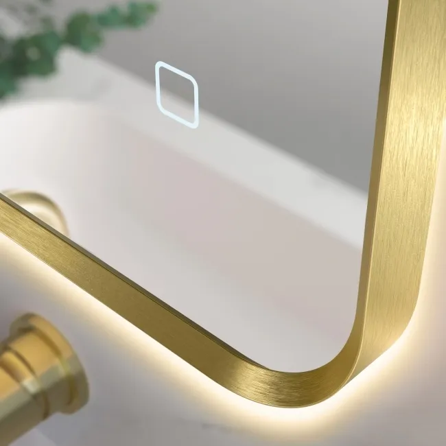 Nina Brushed Brass Backlit Illuminated LED Mirror 700x1200mm