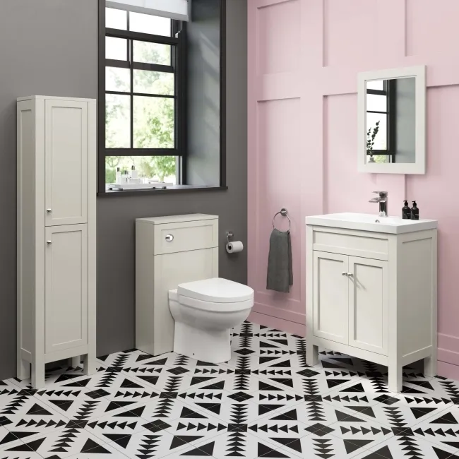 Chalk White Slimline Back To Wall Toilet Unit 500mm