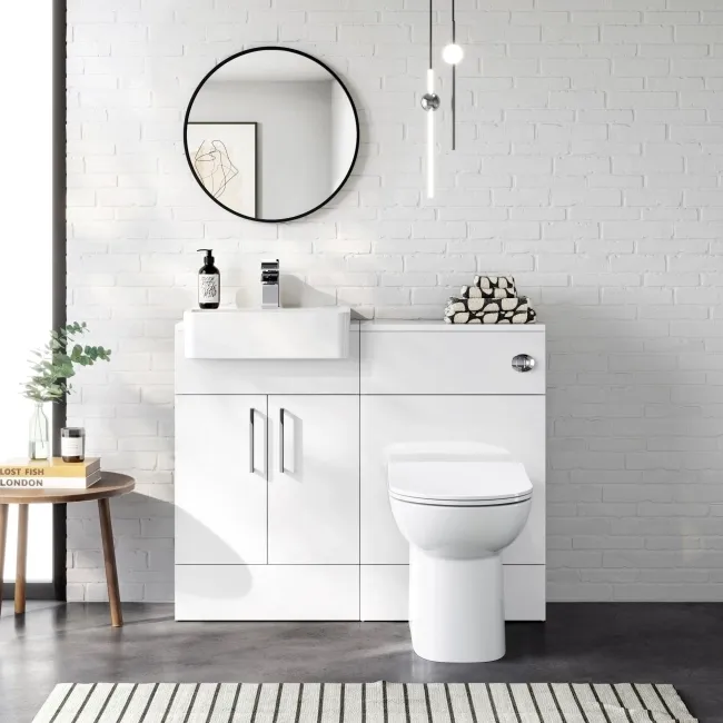 100% Waterproof - Harper Gloss White PVC Back To Wall Toilet Unit 500mm