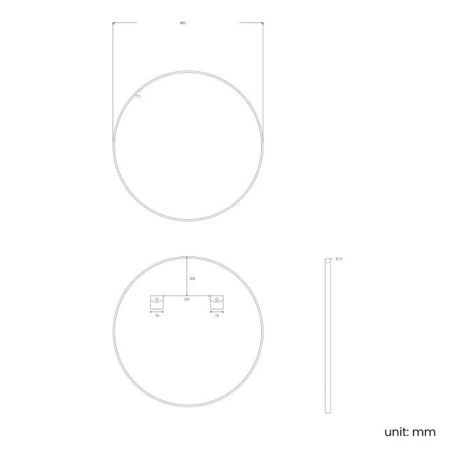Essence Brushed Gold Round Bathroom Mirror 800mm