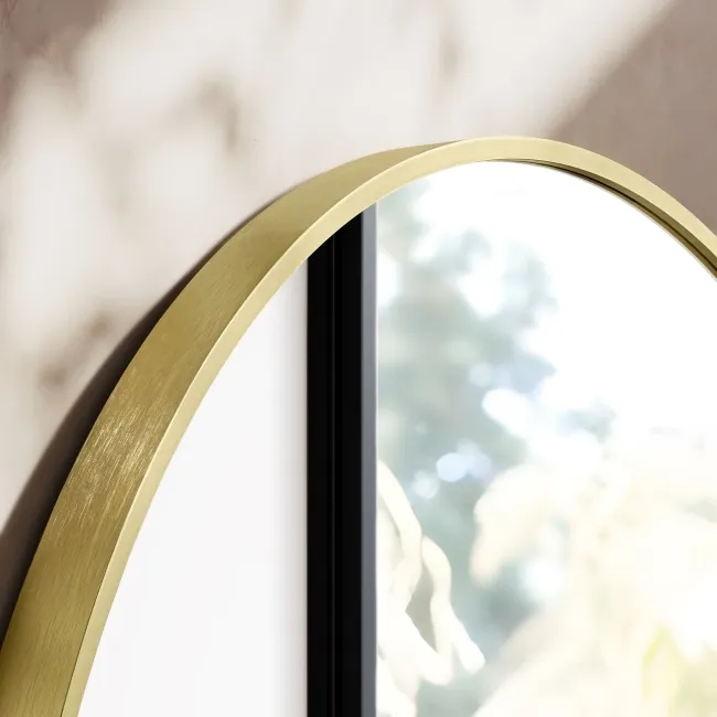 Essence Brushed Gold Round Bathroom Mirror 1000mm