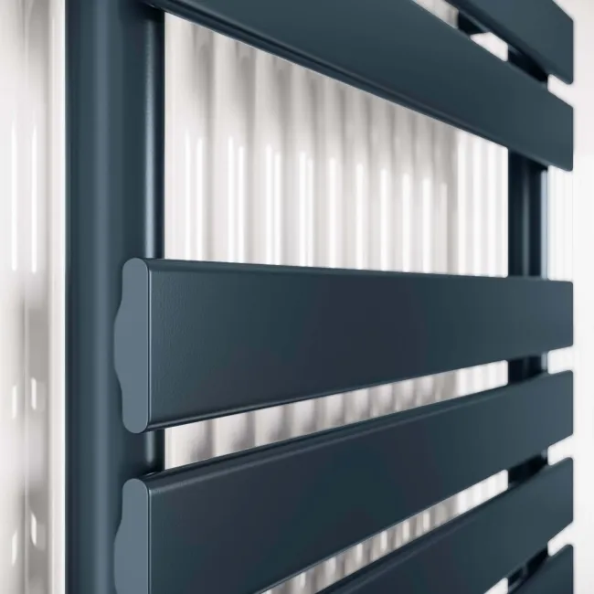 Santorini Electric Inky Blue Flat Panel Heated Towel Rail 800x450mm