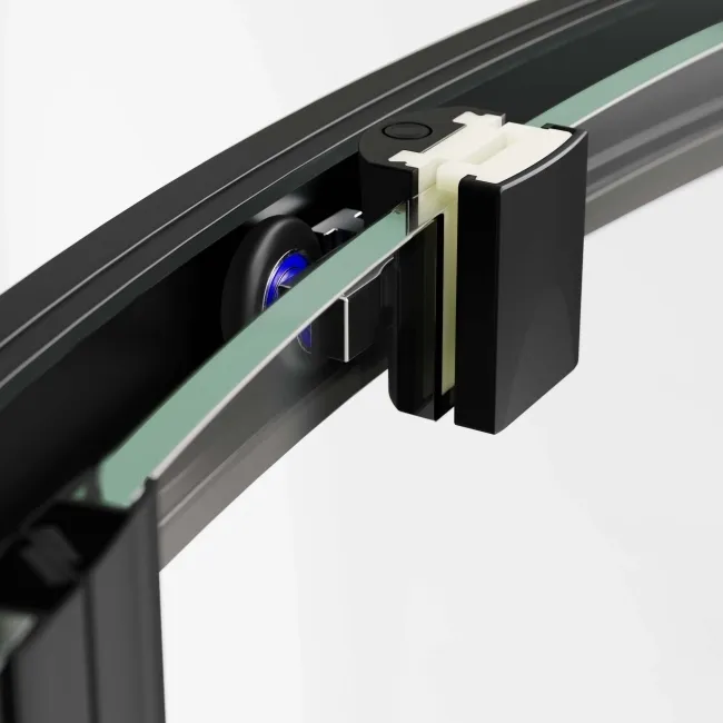 Hamburg Matt Black Easy Clean 8mm Offset Quadrant Shower Enclosure 1200x800mm - Easy Fix