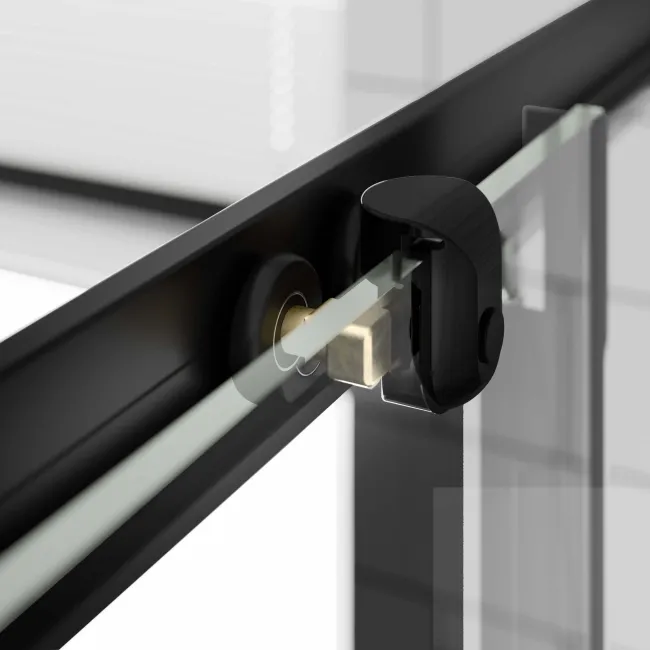 London Matt Black 6mm Sliding Shower Enclosure 1100x900mm