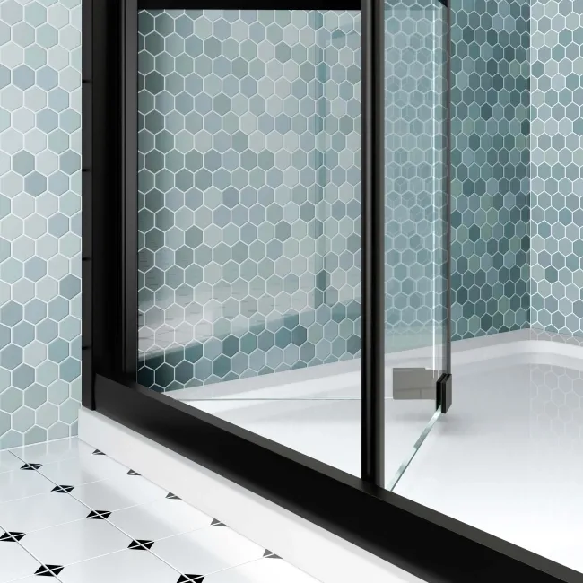 London Matt Black Grid 6mm Bifold Shower Enclosure 760x760mm