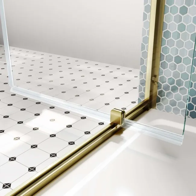 London Brushed Brass 6mm Pivot Shower Enclosure 1000x700mm