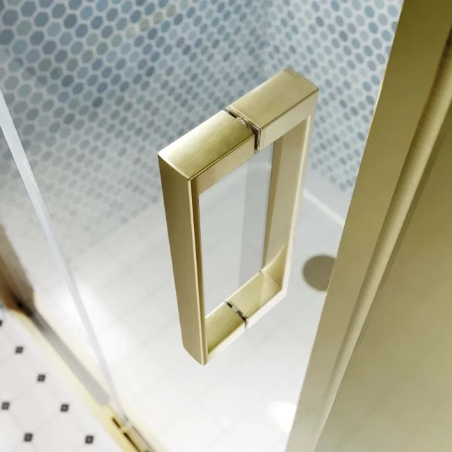London Brushed Brass 6mm Bifold Shower Enclosure 900x900mm