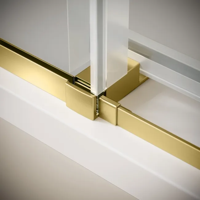 Prague Brushed Brass 8mm Sliding Shower Enclosure 1100x700mm