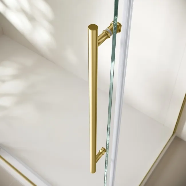 Prague Brushed Brass 8mm Sliding Shower Enclosure 1800x700mm