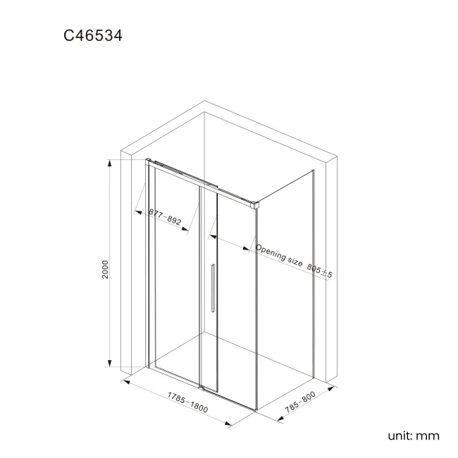 Lisbon 8mm Sliding Shower Enclosure 1800x800mm