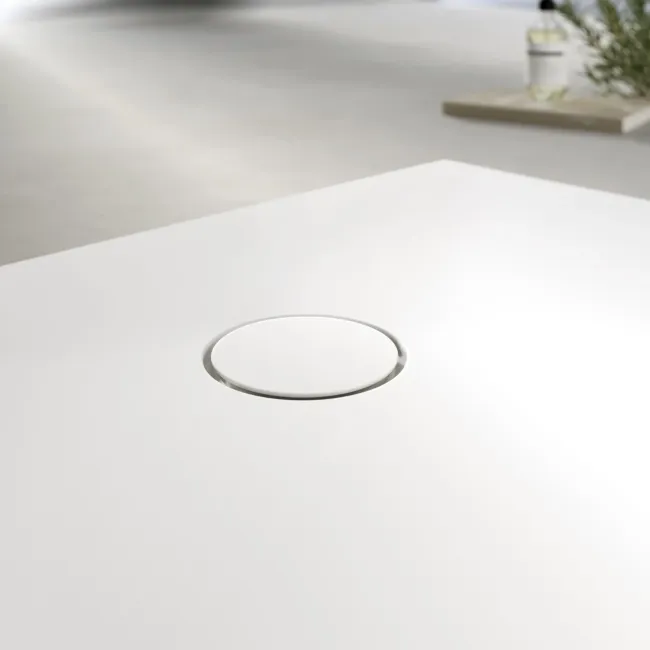 Seoul Low Profile Rectangular Matt White Stone Shower Tray 1500x700mm