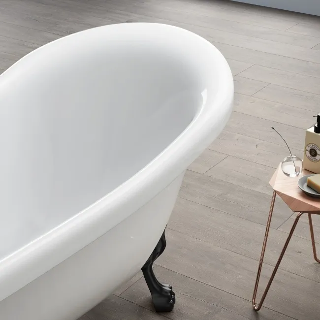 Highbury 1700mm Roll Top Slipper Bath - Black Claw Feet