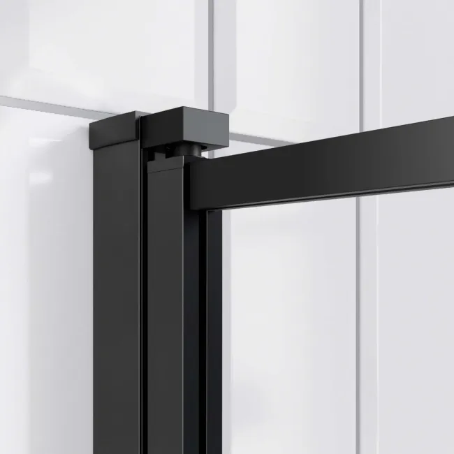 Abingdon 1700 Roll Top Shower Bath - Black Claw Feet & 6mm Easy Clean Matt Black Framed Screen
