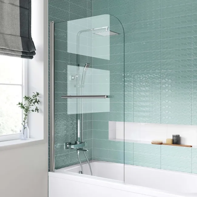 Stafford 1600x700 Shower Bath & 4mm Screen with Rail