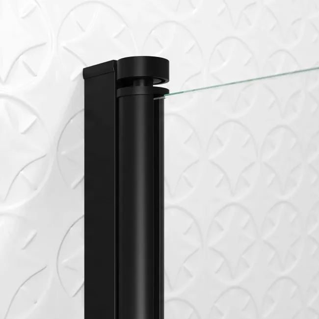 Stafford 1400x700 Shower Bath & 4mm Matt Black Screen with Rail