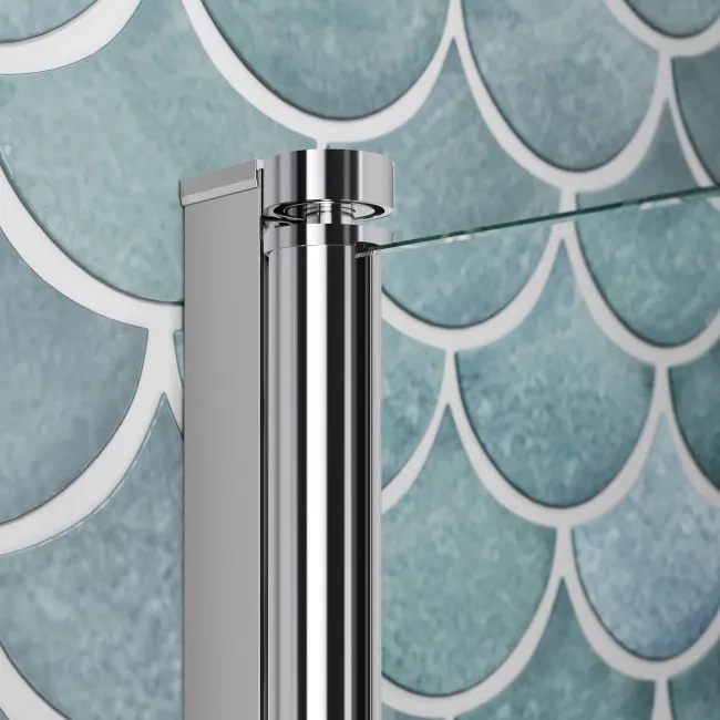 Oakham 1700 Space Saving Shower Bath & 6mm Easy Clean Screen with Rail - Left Handed