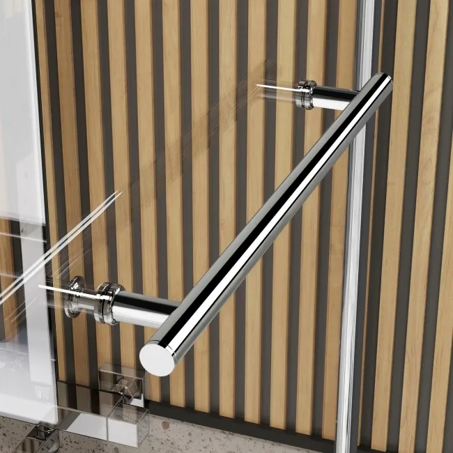L Shaped 1600 Shower Bath & 6mm Easy Clean Screen with Rail - Right Handed