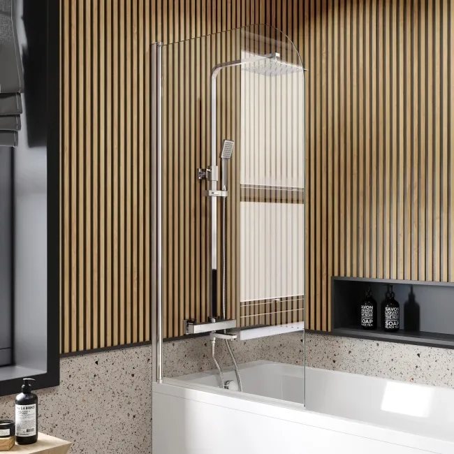 Witney 1700x700 Square Shower Bath & 6mm Easy Clean Chrome Bath Screen