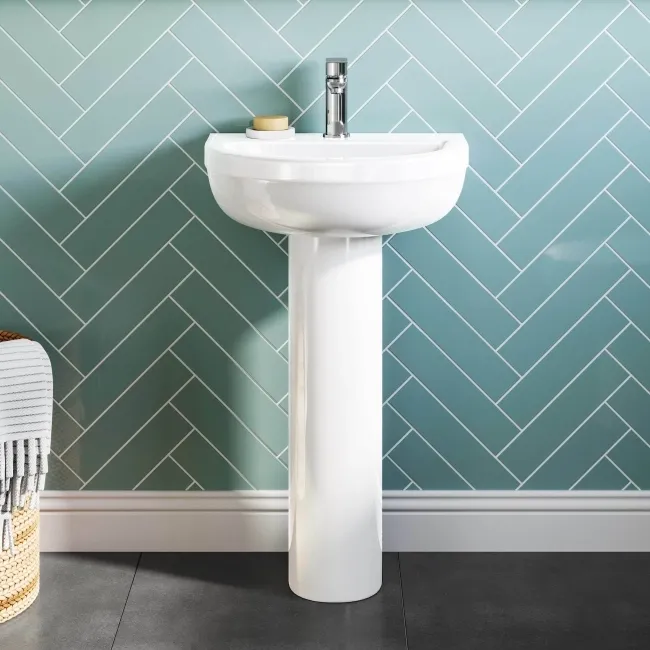 Denver Rimless Comfort Height Close Coupled Toilet & Pedestal Basin Set