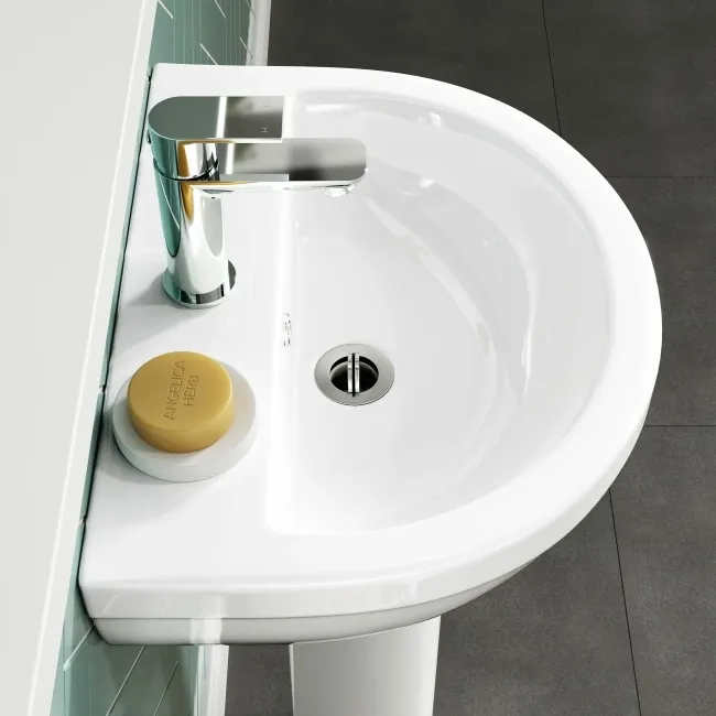 Denver Rimless Comfort Height Close Coupled Toilet & Pedestal Basin Set