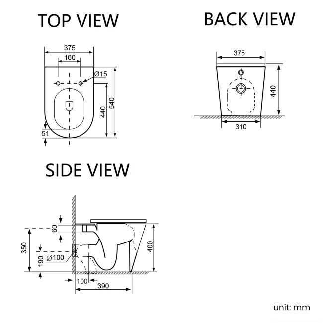 Loma Rimless Back To Wall Toilet With Premium Soft Close Seat