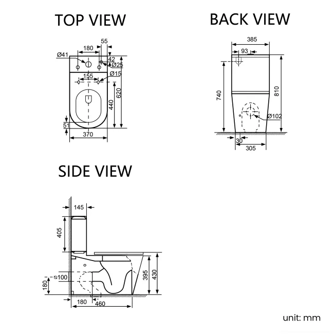 Loma Matt Black Rimless Fully Back To Wall Close Coupled Toilet With Premium Soft Close Seat