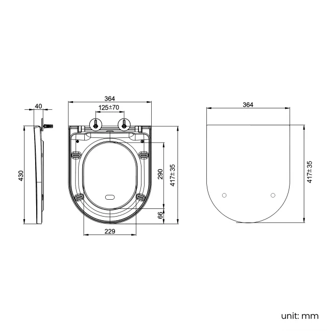 Loma Matt Black Rimless Wall Hung Toilet With Premium Soft Close Seat