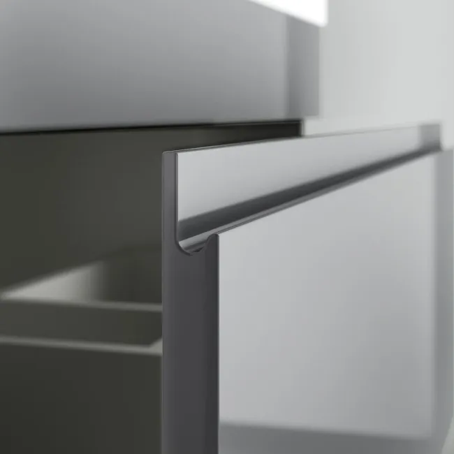 Trent Stone Grey Wall Hung Drawer Vanity with Curved Counter Top Basin 600mm