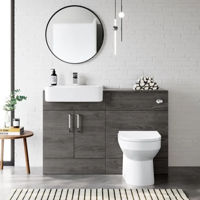 Charcoal Elm Back To Wall Unit and Miami Toilet