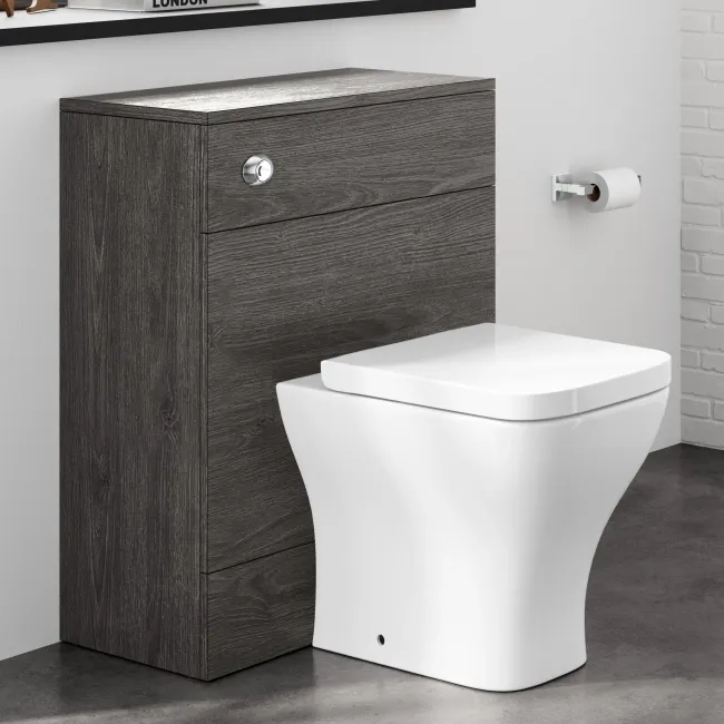 Charcoal Elm Back To Wall Unit and Atlanta Toilet