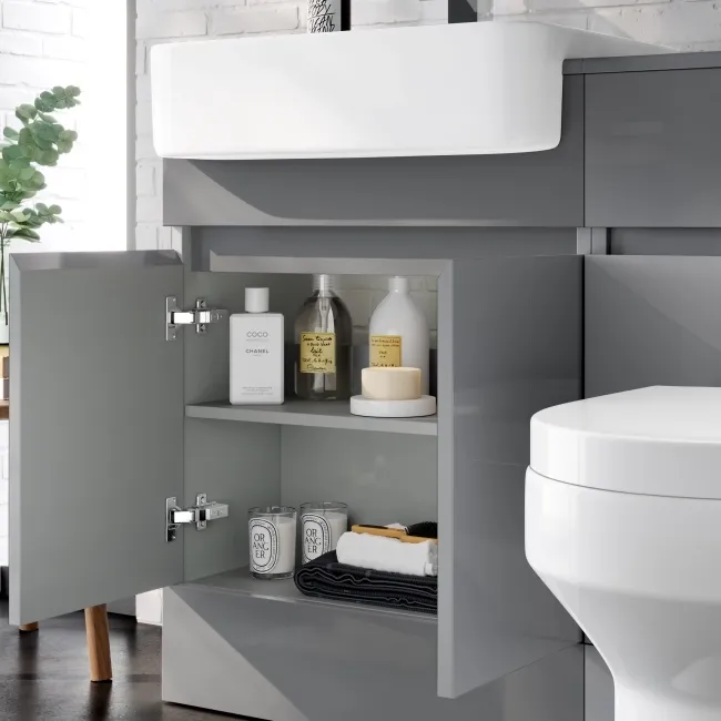 Foster Stone Grey Vanity with Semi Recessed Basin 600mm