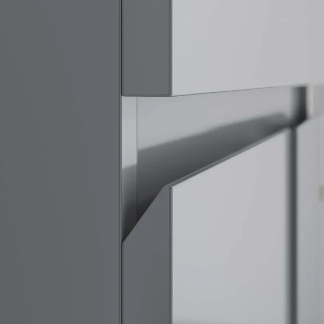 Foster Stone Grey Basin Vanity With Back To Wall Unit 1200mm - Right Handed
