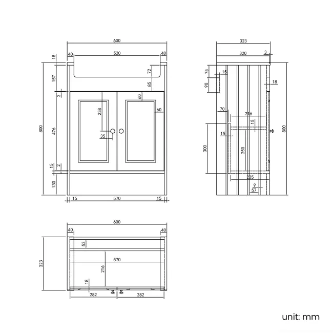Monaco Chalk White Combination Vanity Traditional Basin and Seattle Toilet 1500mm