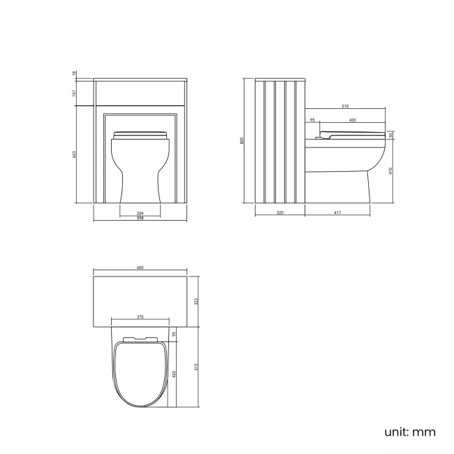 Traditional Graphite Grey Back To Wall Unit and Seattle Toilet