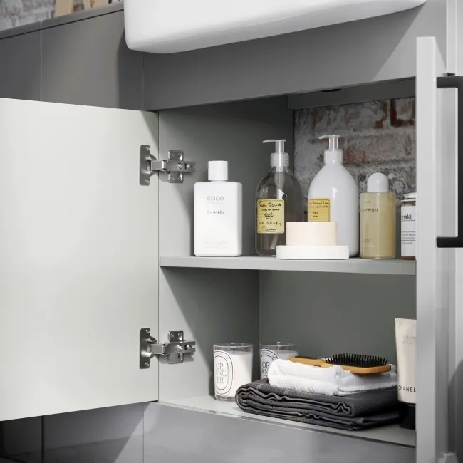 Harper Stone Grey Combination Vanity Basin and Atlanta Toilet 1500mm - Black Accents
