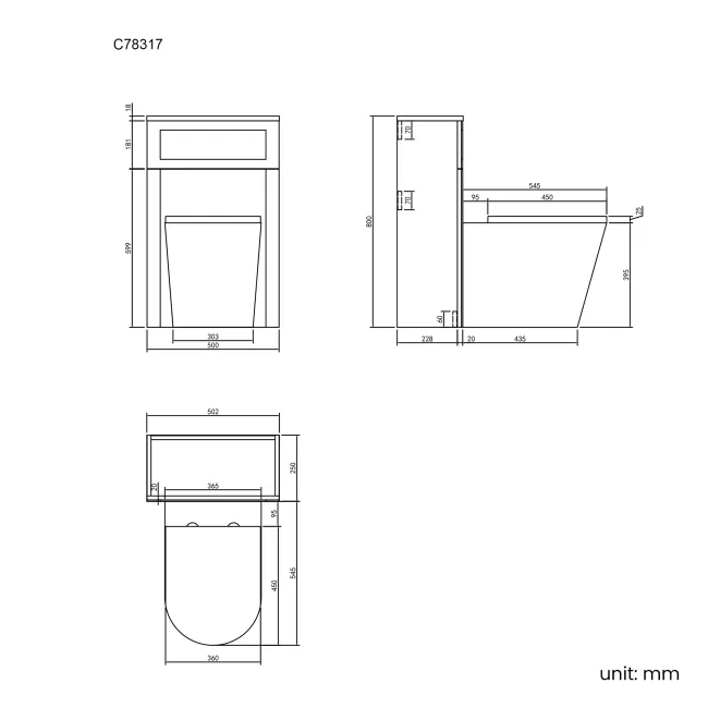 Traditional Chalk White Slimline Back To Wall Unit and Boston Toilet
