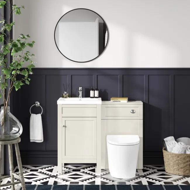 Bermuda Chalk White Combination Vanity Basin and Boston Toilet 1000mm