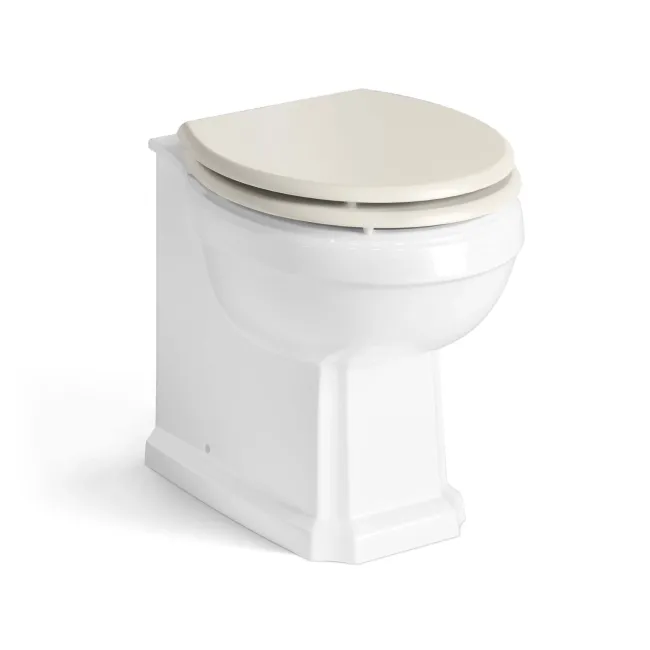 Monaco Chalk White Combination Vanity Basin and Hudson Toilet with Wooden Seat 1200mm