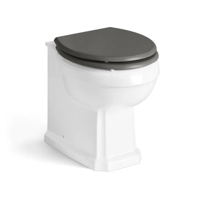 Monaco Graphite Grey Combination Vanity Basin and Hudson Toilet with Wooden Seat 1200mm