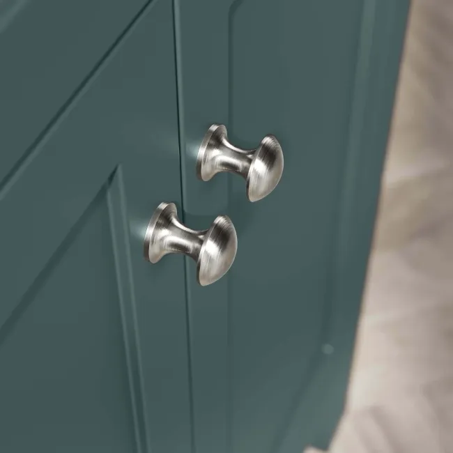 Bermuda Midnight Green Vanity with Marble Top & Curved Counter Top Basin 600mm