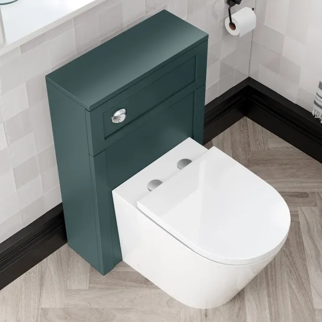 Bermuda Traditional Midnight Green Slimline Back To Wall Unit and Boston Toilet