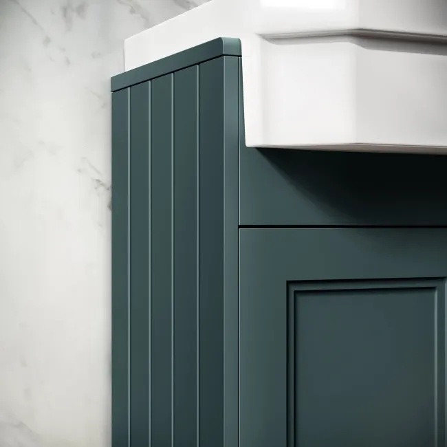 Monaco Midnight Green Combination Vanity Traditional Basin and Seattle Toilet 1200mm