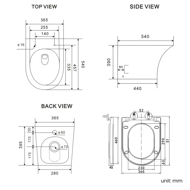 Foster Tungsten Grey Combination Vanity Basin and Tucson Toilet 1200mm