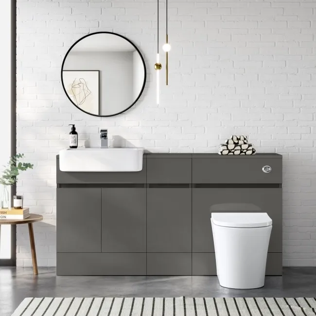 Foster Tungsten Grey Combination Vanity Basin and Tucson Toilet 1500mm