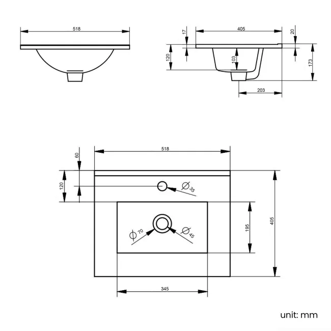 Mersey Gloss White Combination Vanity Basin and Miami Toilet 1000mm