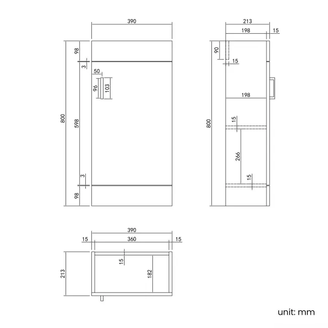 Quartz Gloss White Cloakroom Floor Standing Basin Vanity 400mm - Black Accents