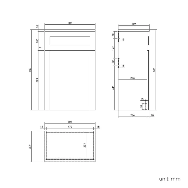 Capri Slate Grey Combination Vanity Basin and Miami Toilet 1050mm - Chrome Handles