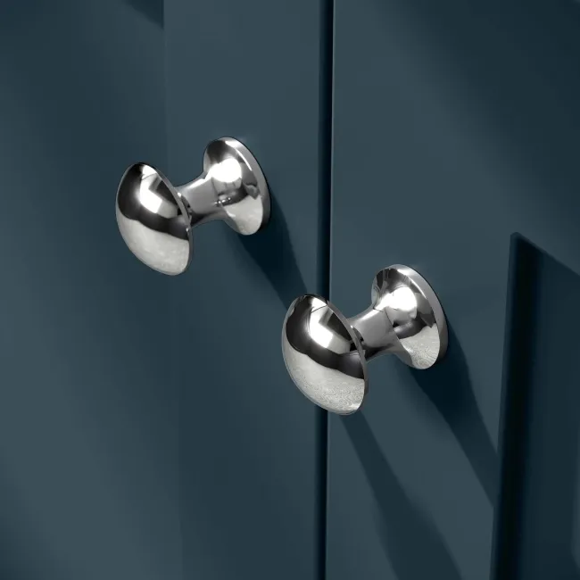 Capri Navy Blue Vanity with Semi Recessed Basin 650mm - Chrome Handles