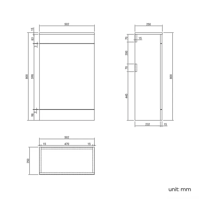 Mersey Gloss White Basin Vanity and Back To Wall Unit 1300mm (Excludes Toilet) - Black Accents